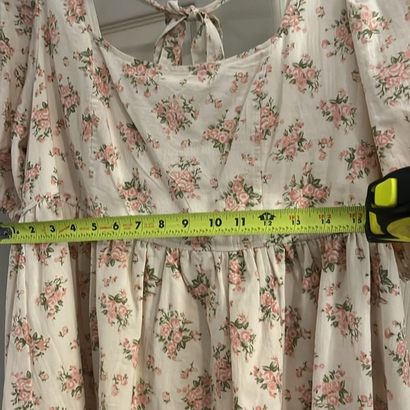 Altar'd State Cream Tan Puff Sleeve Sundress - Picture 4 of 7